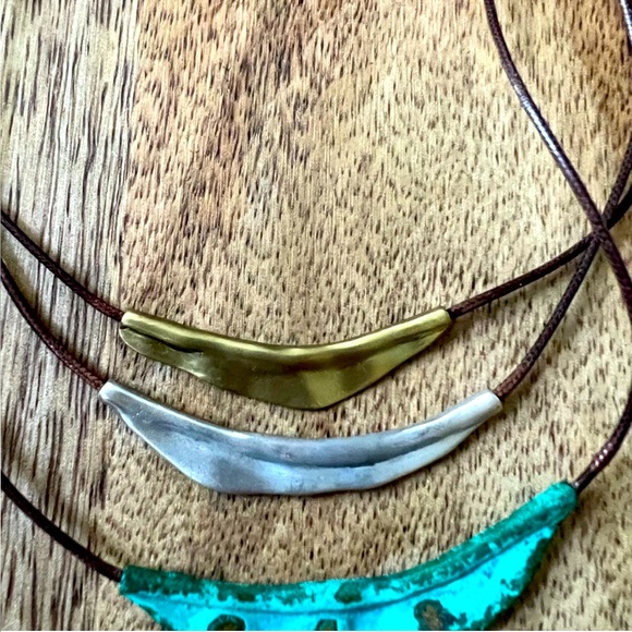 Silpada Vintage Sterling & Patina Brass Cayman Three Strand Necklace - Picture 5 of 8